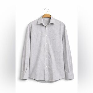 Lucasini White Black Polka Dot Dress Shirt Mens 16.5 34/35 Large Button Down